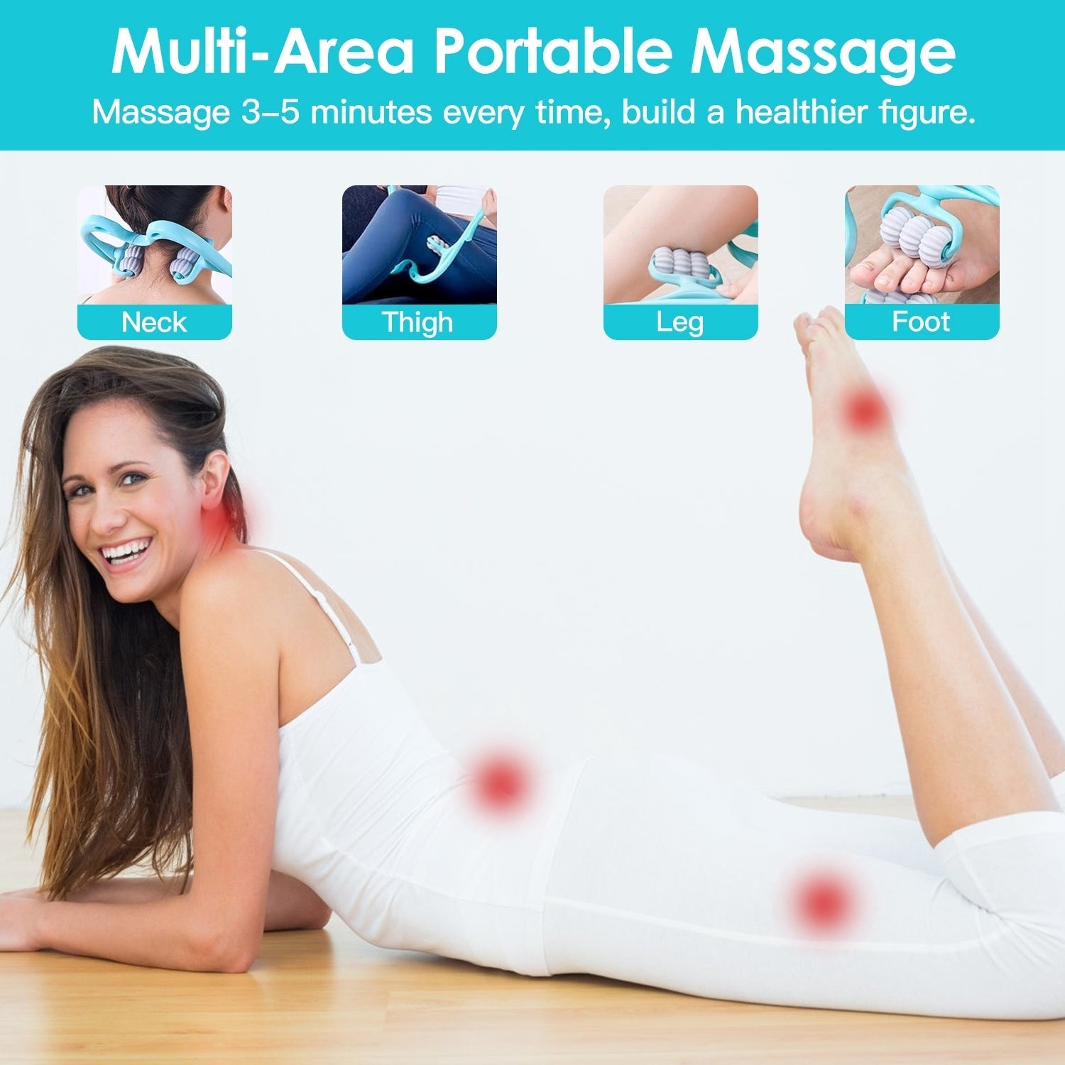 360 Rotating Neck Roller Massager Trigger Point Portable Pain Relief