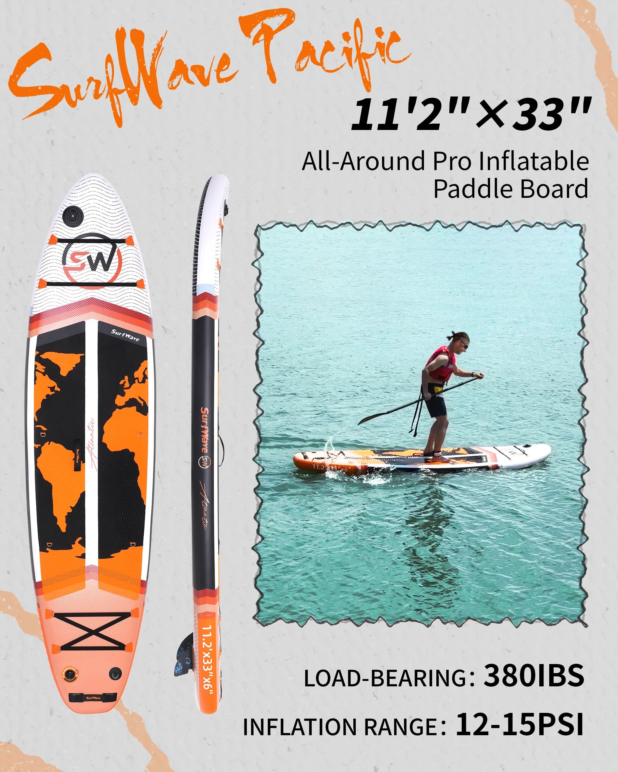 Pro Inflatable SUP Board 11ft Military Grade Paddle Pump Kit
