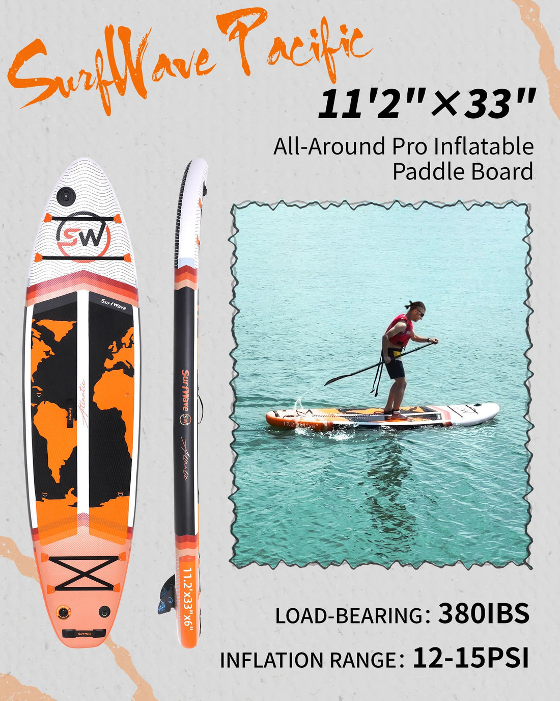 Pro Inflatable SUP Board 11ft Military Grade Paddle Pump Kit
