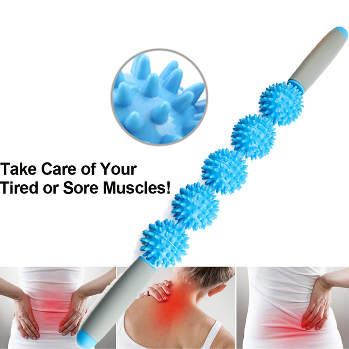 Roller Massage Roller Stick with Point Spiky Ball Back Roller