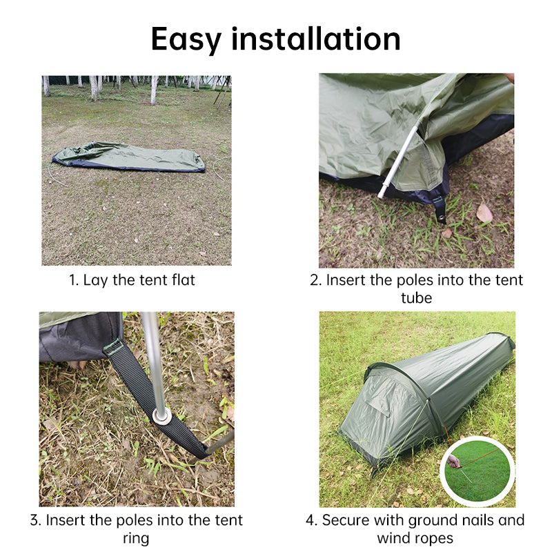 Lightweight Single Person Camping Tent Sleeping Bag Outdoor Hiking Gear