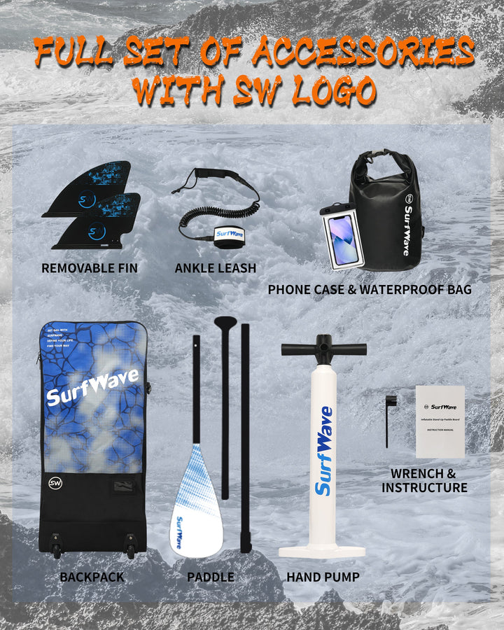 Pro Inflatable SUP Board 11ft Military Grade Paddle Pump Kit