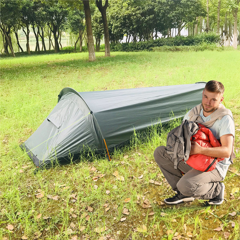 Lightweight Single Person Camping Tent Sleeping Bag Outdoor Hiking Gear