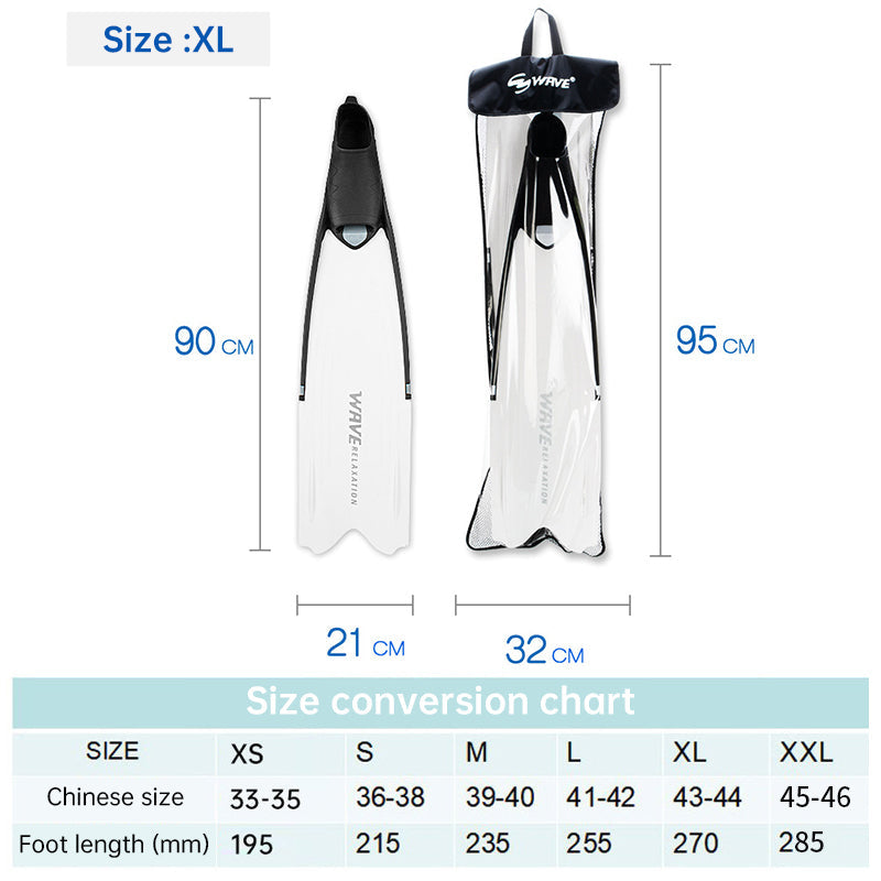 Professional Freediving Long Fins Anti Skid Spearfishing Snorkeling Gear