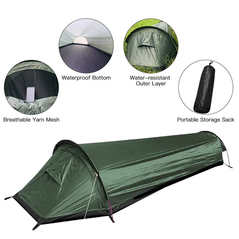 Lightweight Single Person Camping Tent Sleeping Bag Outdoor Hiking Gear