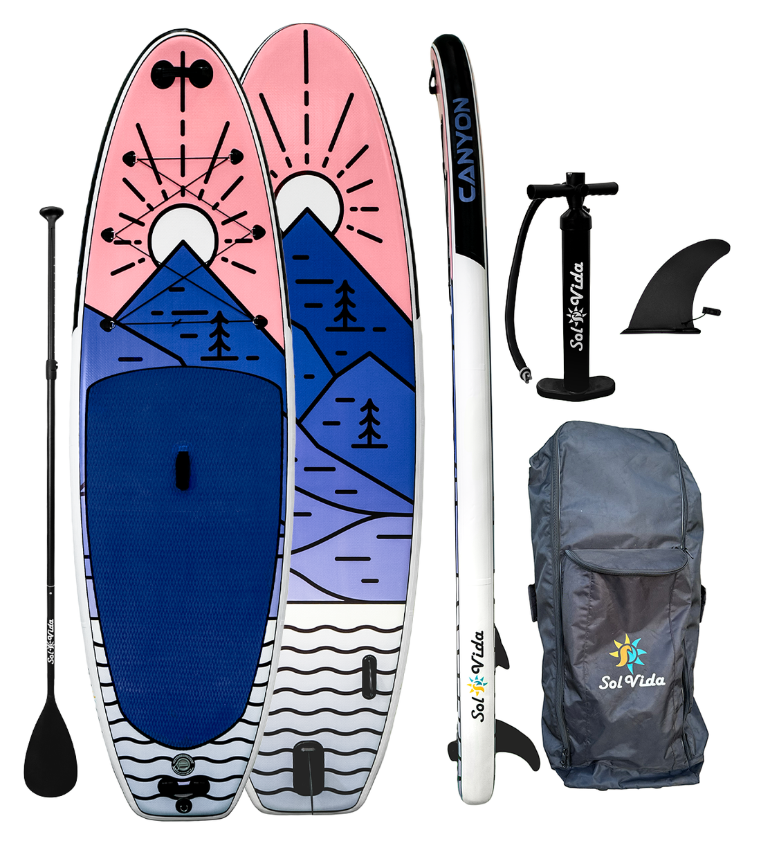 Canyon Inflatable Paddle Board 11ft Complete Kit Paddle Pump Fin