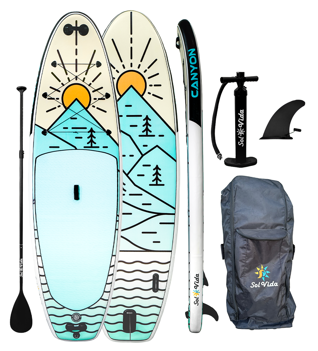 Canyon Inflatable Paddle Board 11ft Complete Kit Paddle Pump Fin