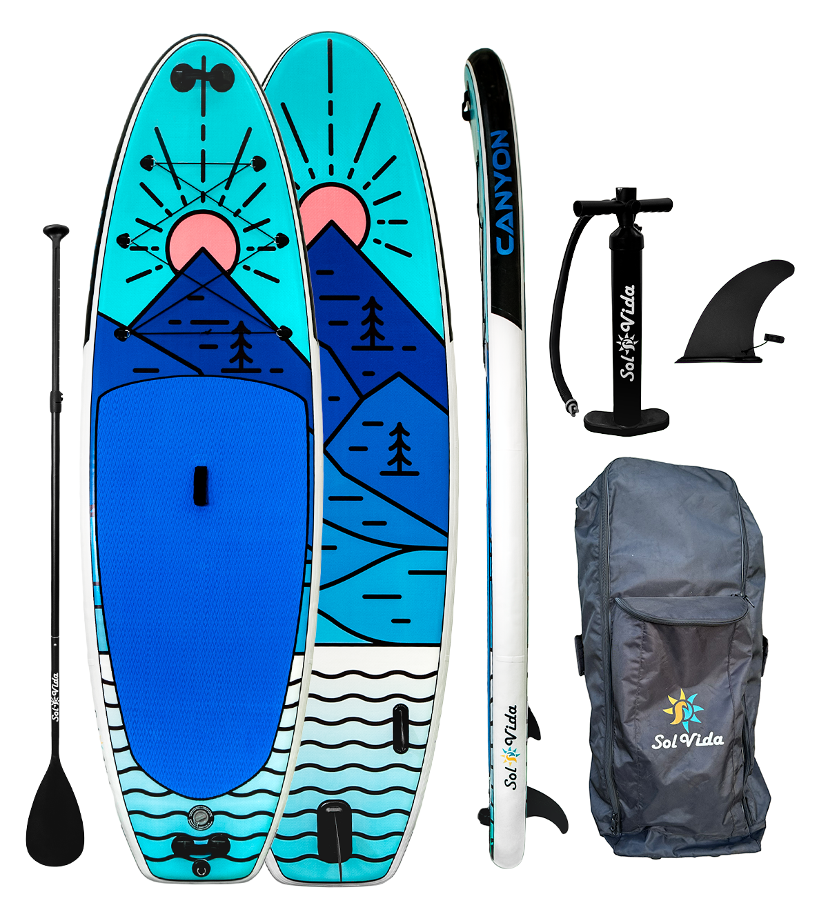 Canyon Inflatable Paddle Board 11ft Complete Kit Paddle Pump Fin