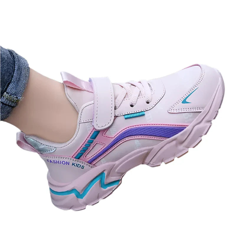 Girls  Leather Athletic Sneakers