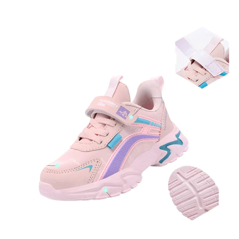Girls  Leather Athletic Sneakers