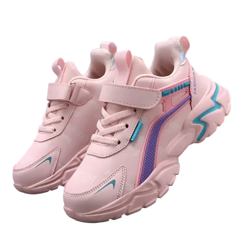 Girls  Leather Athletic Sneakers