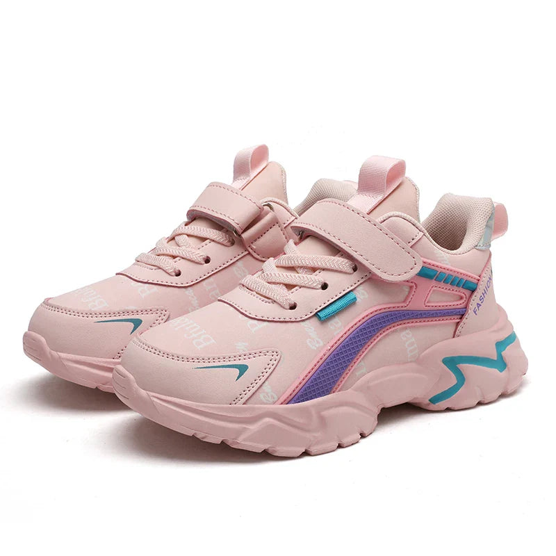 Girls  Leather Athletic Sneakers