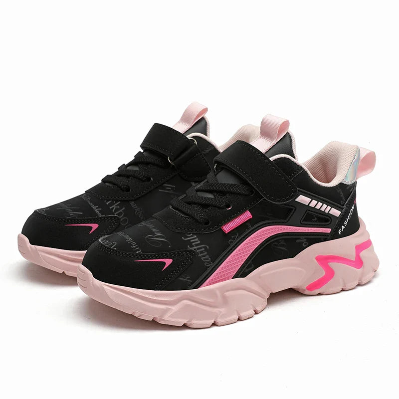 Girls  Leather Athletic Sneakers
