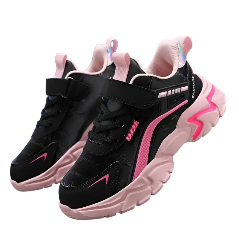 Girls  Leather Athletic Sneakers