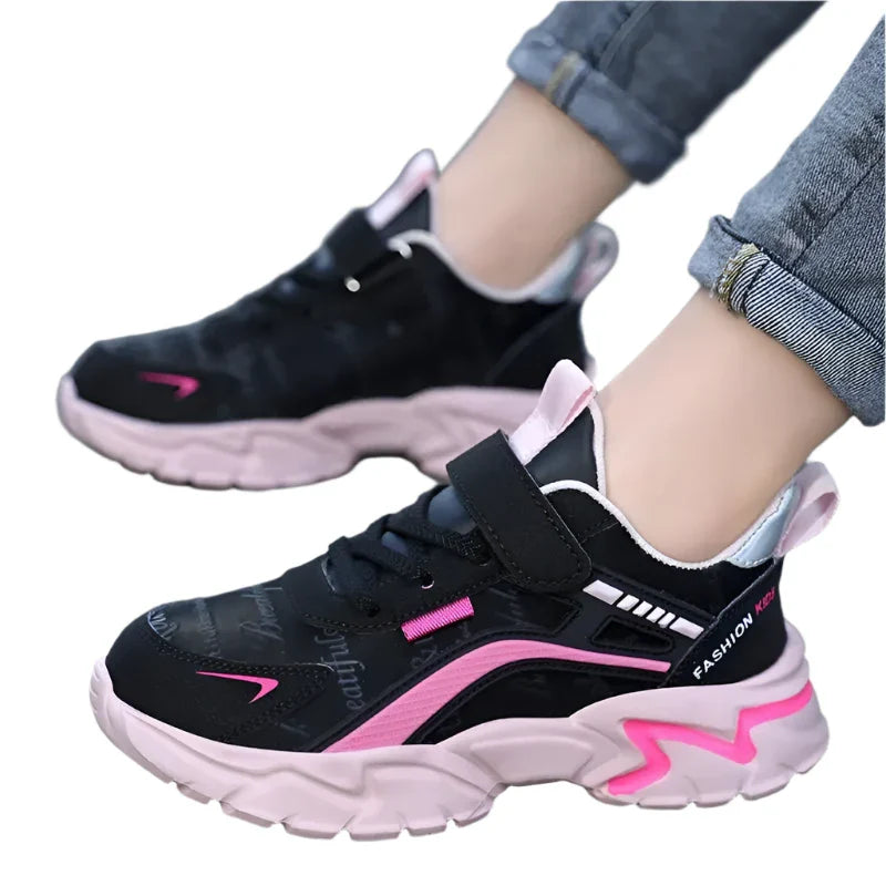 Girls  Leather Athletic Sneakers