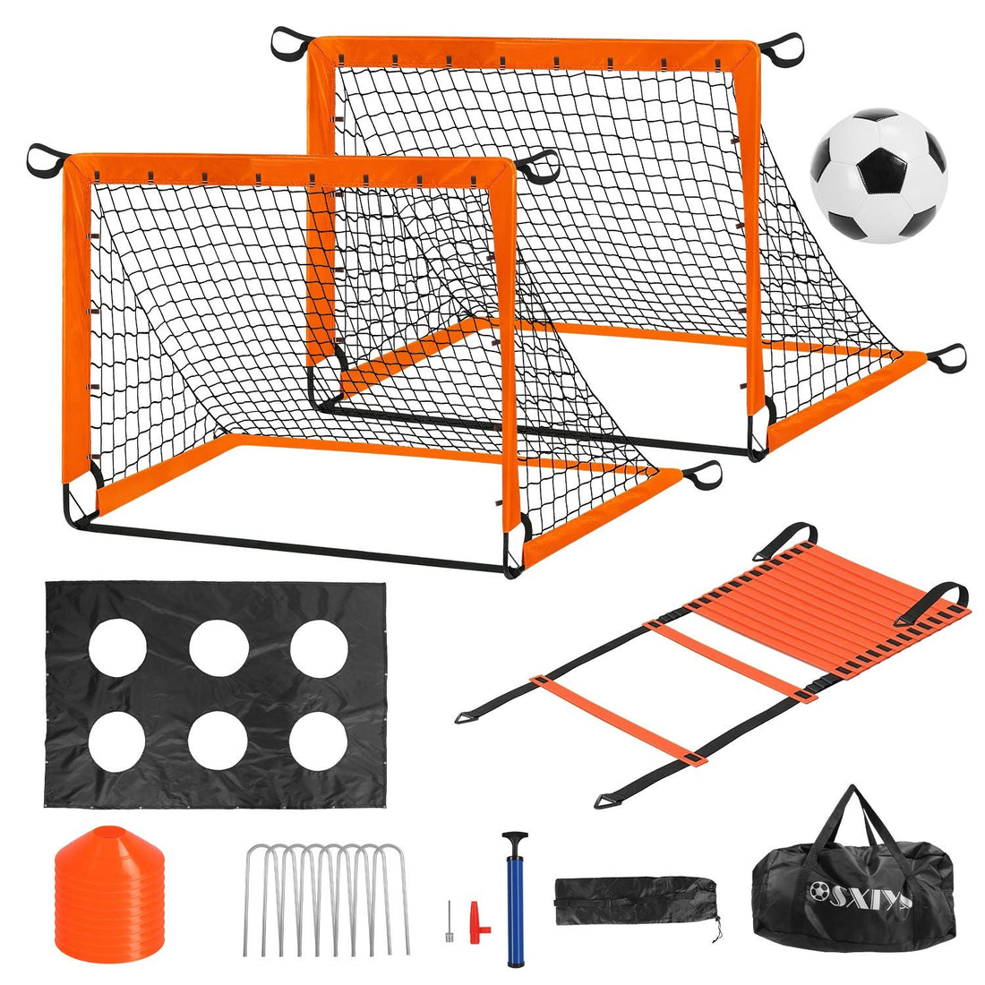 Kids Soccer Goal Set Portable Training Kit Backyard Outdoor Equipment