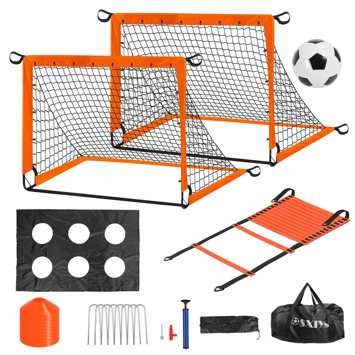 Kids Soccer Goal Set Portable Training Kit Backyard Outdoor Equipment