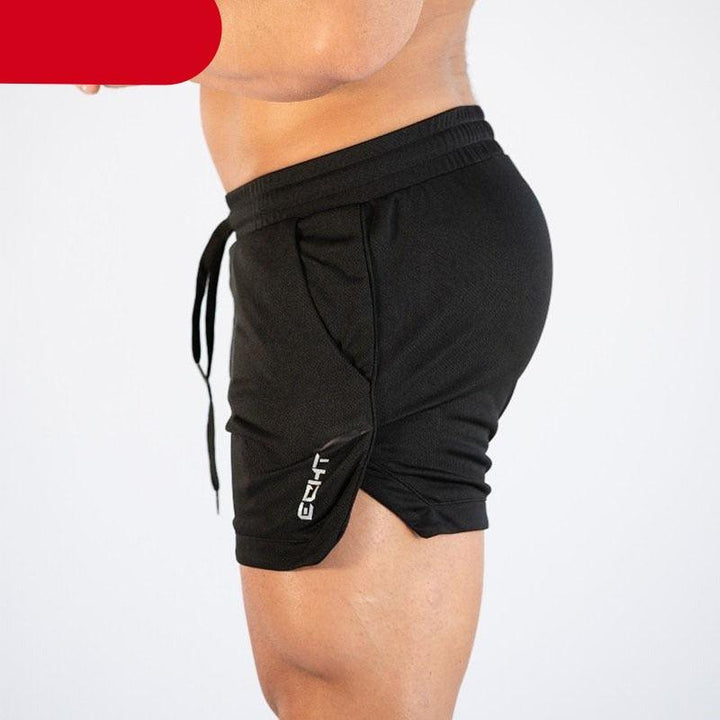 Mens Gym Training Shorts Quick Dry Compression Running Workout Pockets