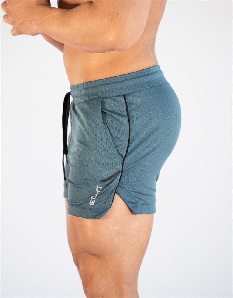 Mens Gym Training Shorts Quick Dry Compression Running Workout Pockets